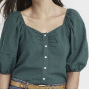Universal Thread forest green puff sleeve